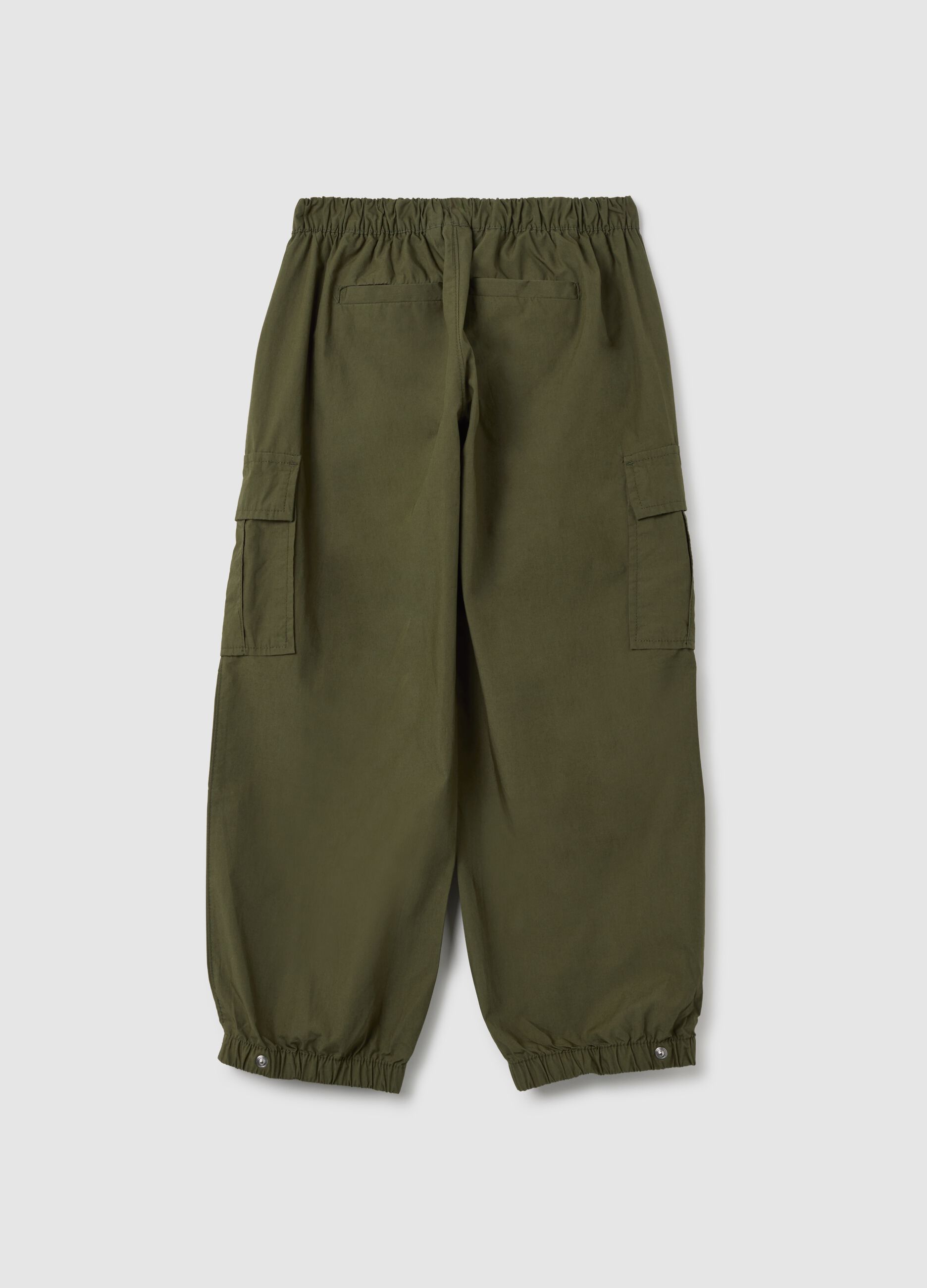 Joggers cargo in cotone con coulisse