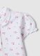 Polo in puro cotone bianca da bimba regular fit con motivo floreale_2