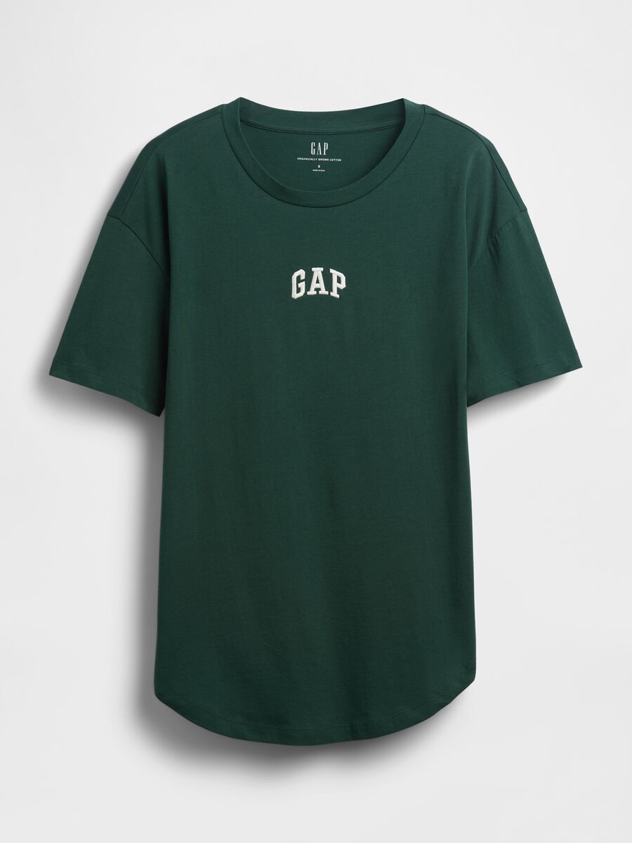 T-shirt verde a maniche corte in cotone_3