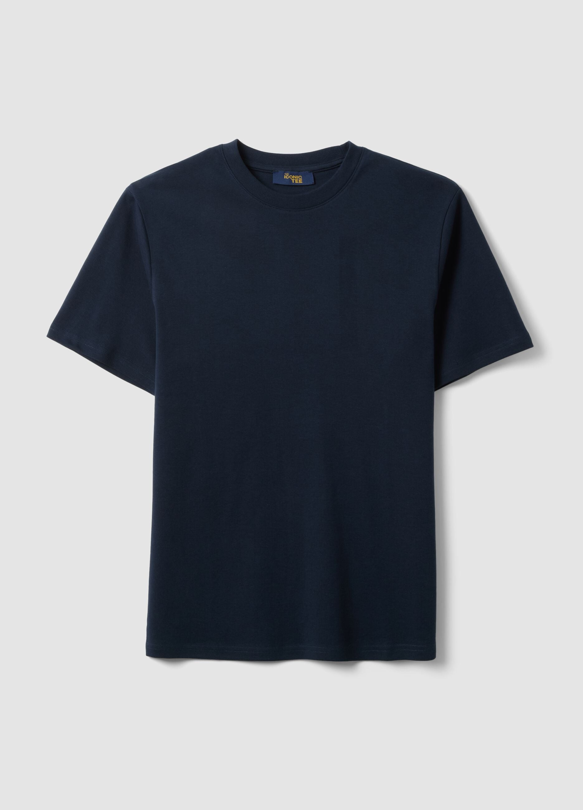Blue pure cotton short sleeve relaxed fit T-shirt