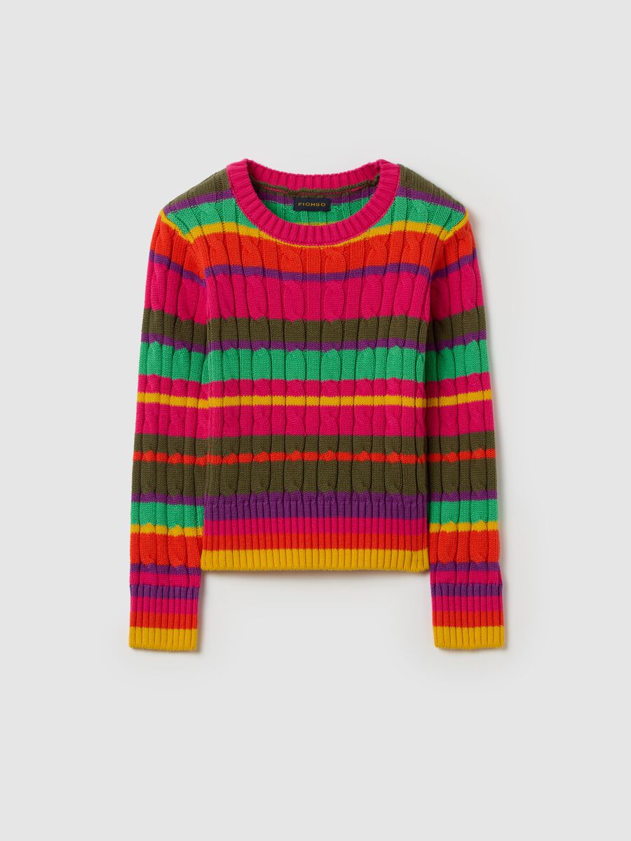 Cotton pullover with striped pattern_3