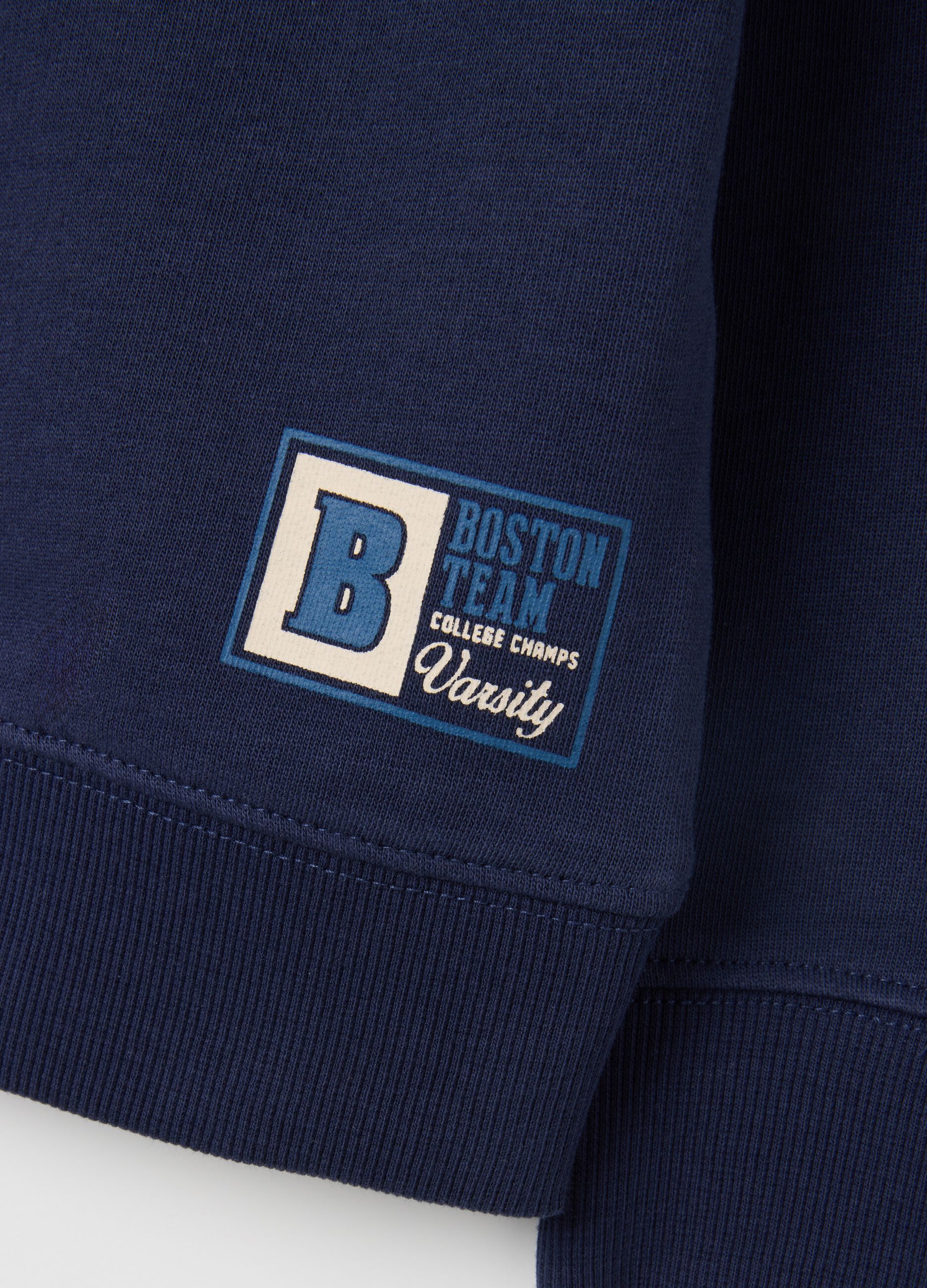 Regular fit pure cotton blue children's sweatshirt