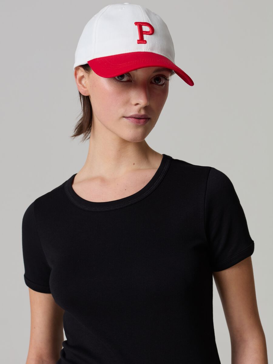 Stretch cotton T-shirt with crew-neck_1