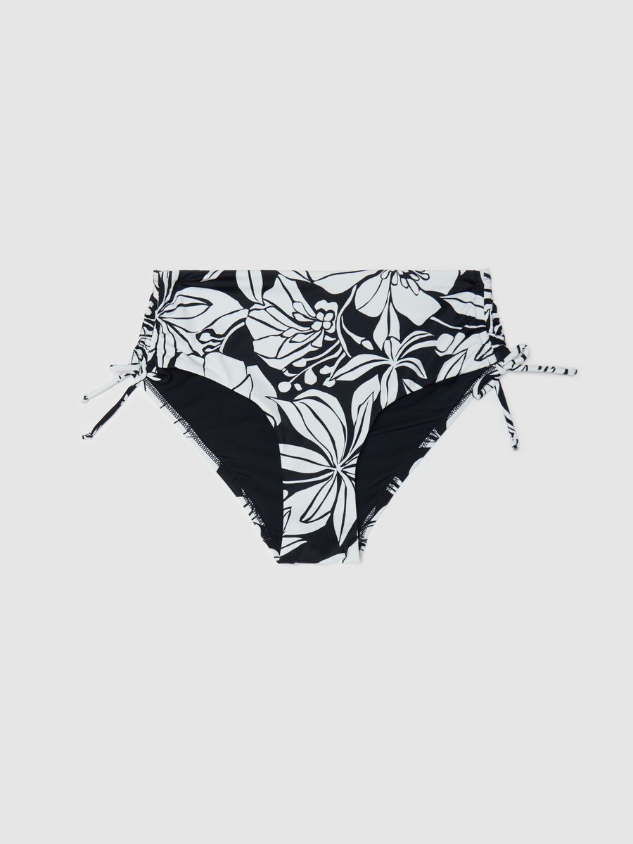 High-waisted bikini briefs with floral print_0