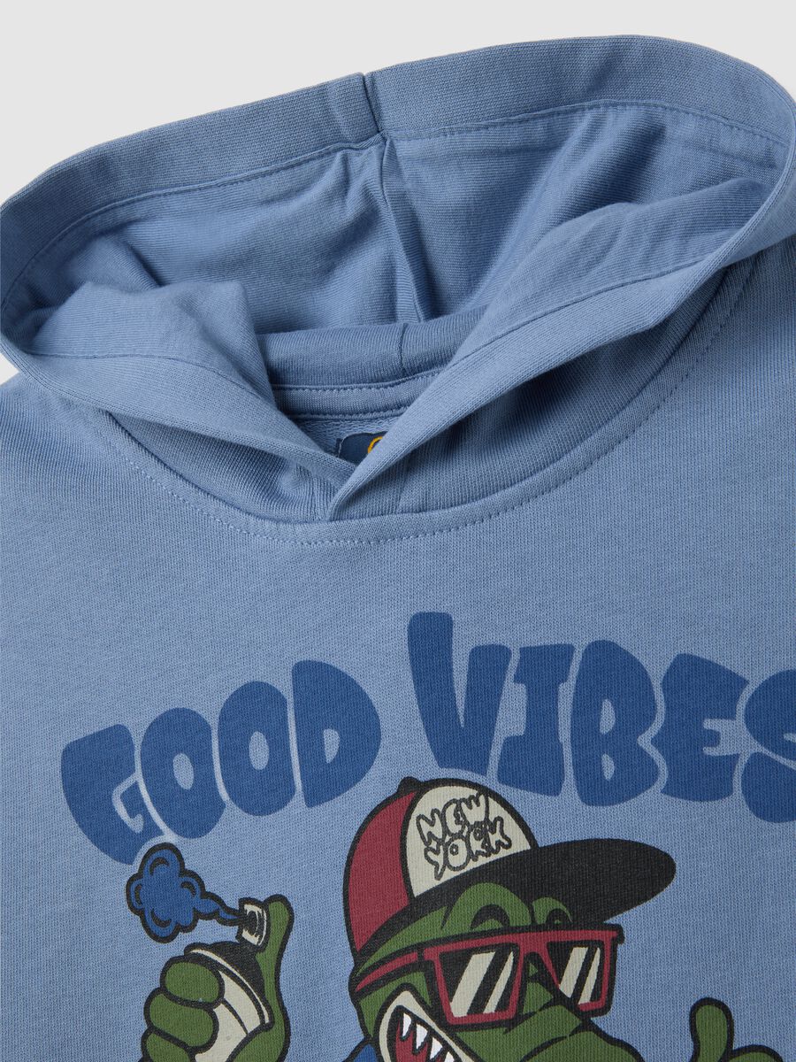 Regular fit light blue children's sweatshirt in pure cotton_2