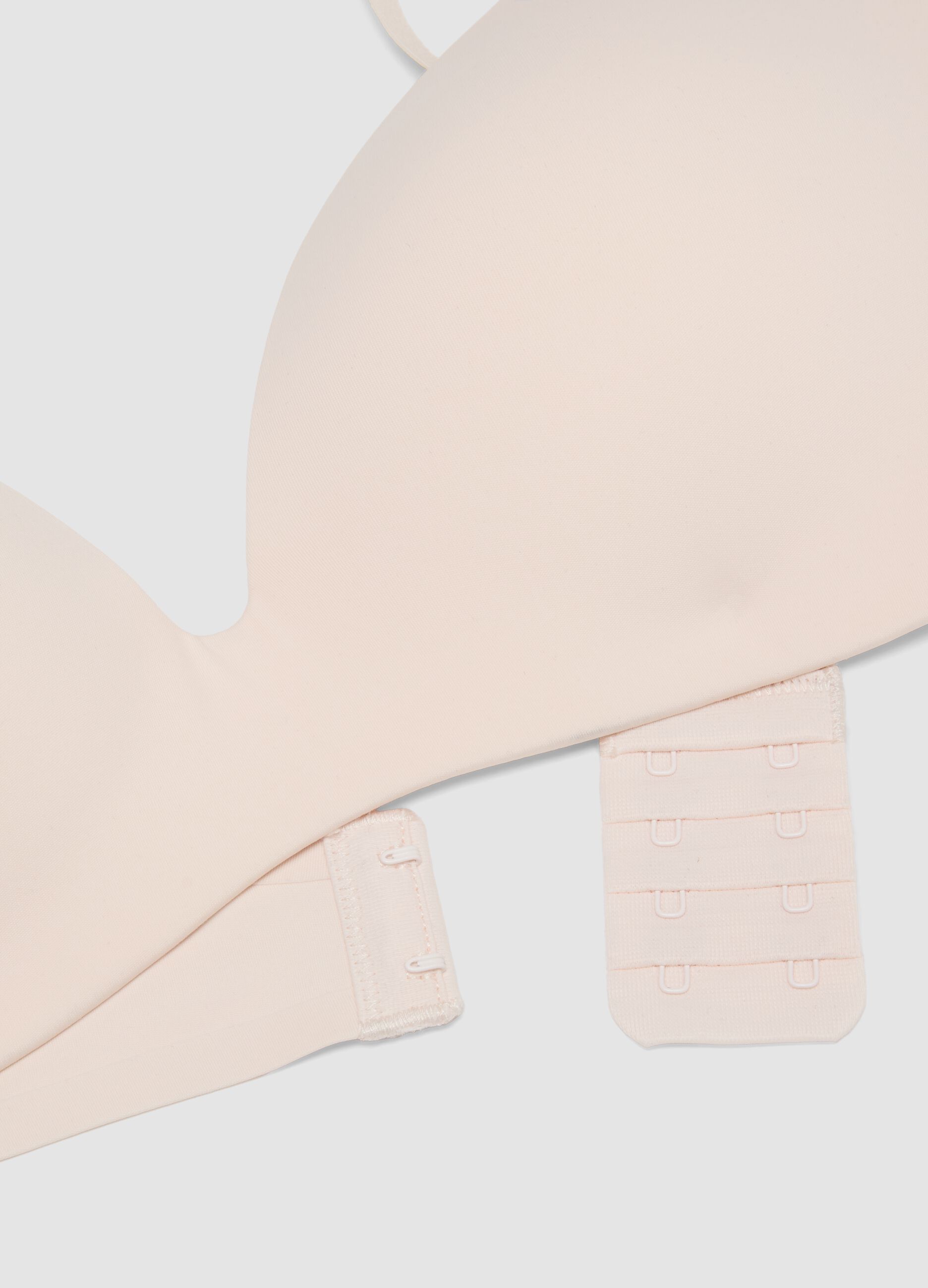 Pink padded triangle bra in stretch fabric