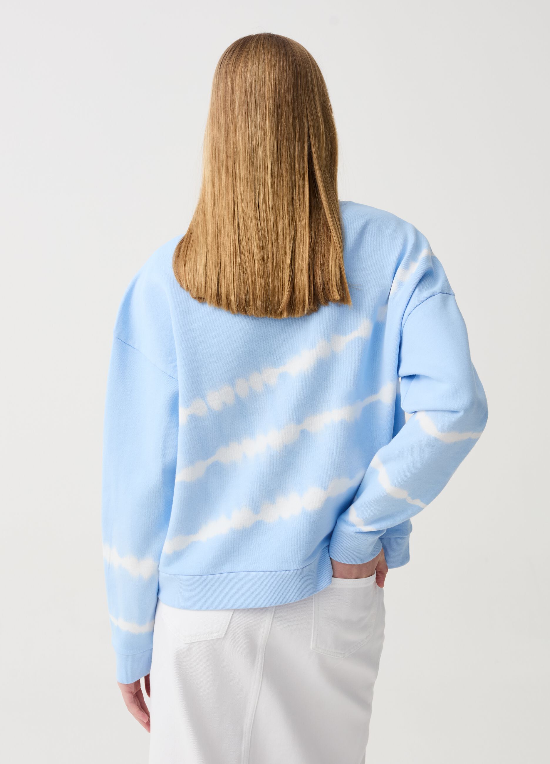 Tie-dye sweatshirt with round neck