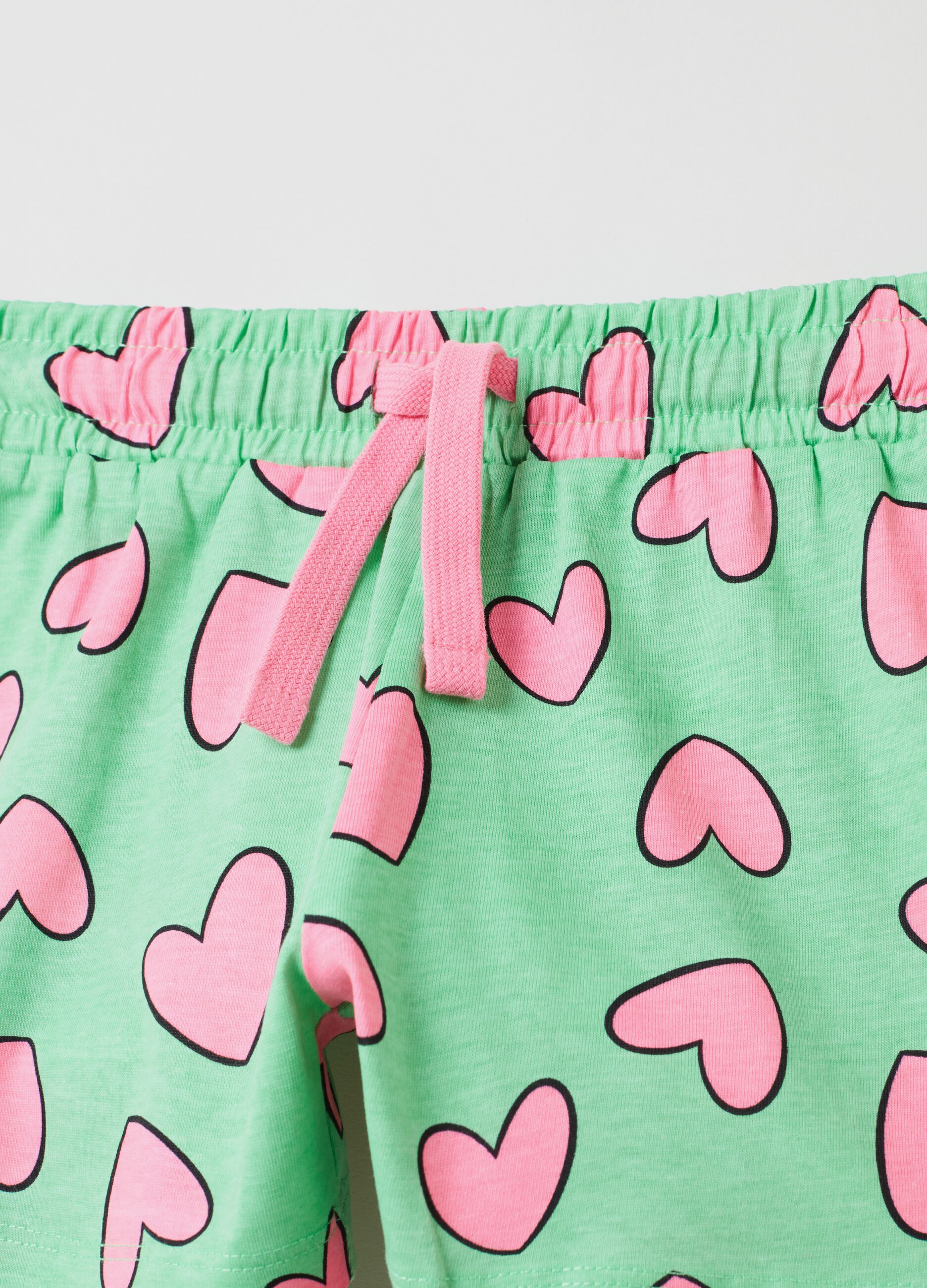 Two-pack cotton shorts with drawstring