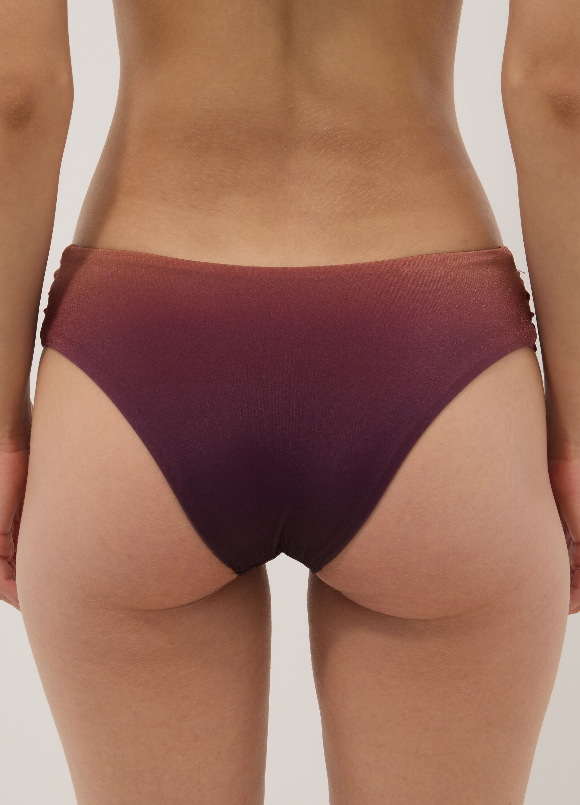 Brown stretch swim briefs with ombr&eacute; effect