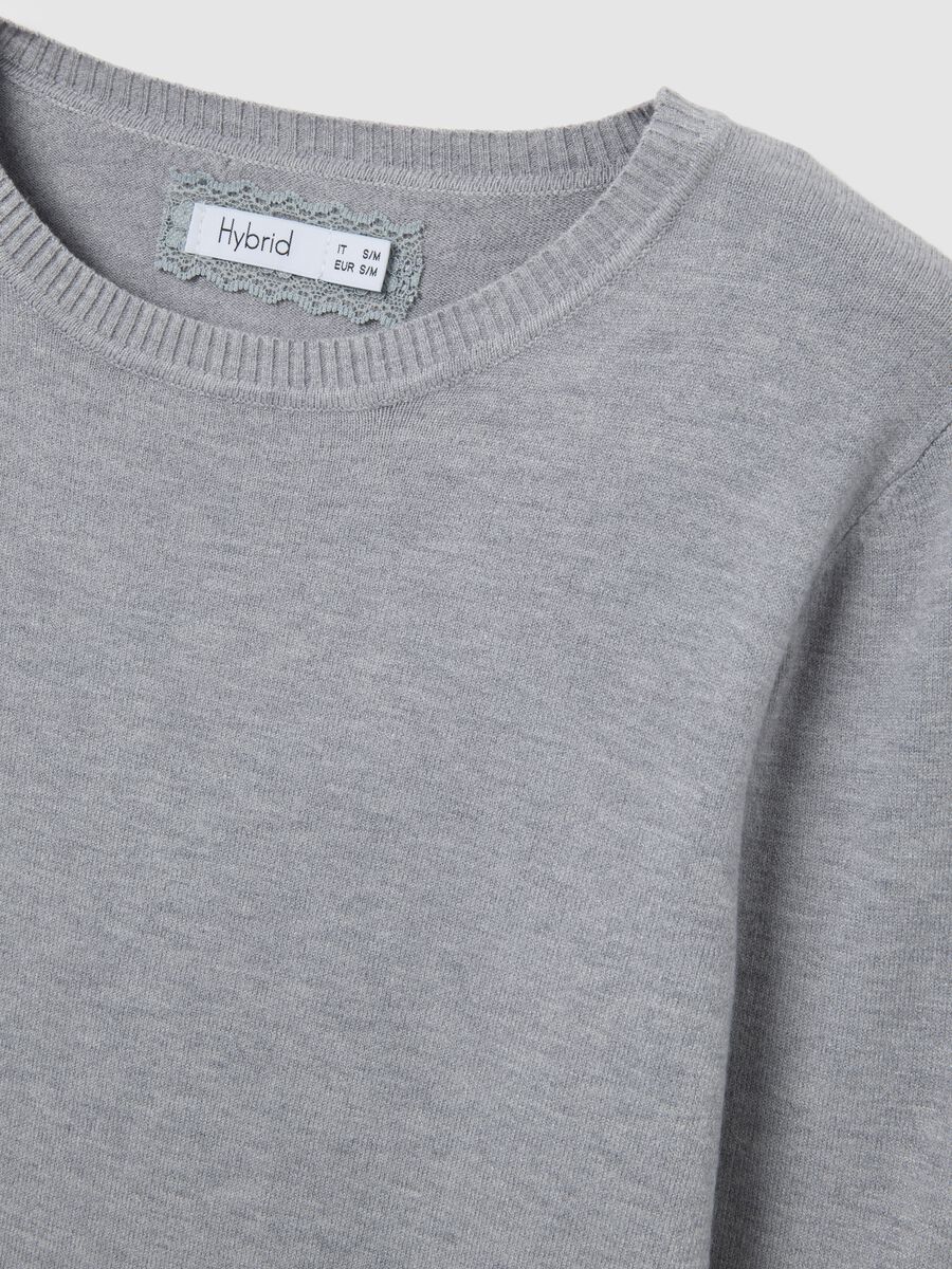Grey crew neck jumper with long sleeves_5