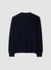 Navy blue crew-neck jumper in pure merino wool, regular fit_2
