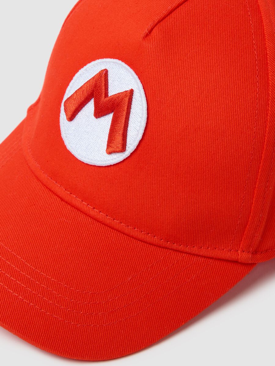 Children's pure cotton red hat with Super Mario logo_2