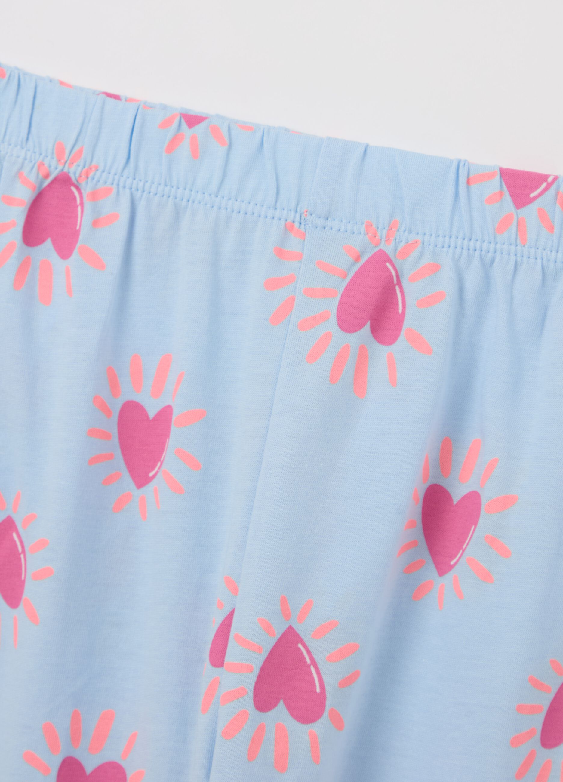 Organic cotton pyjamas with hearts print