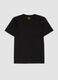 T-shirt nera in puro cotone mercerizzato a girocollo_0
