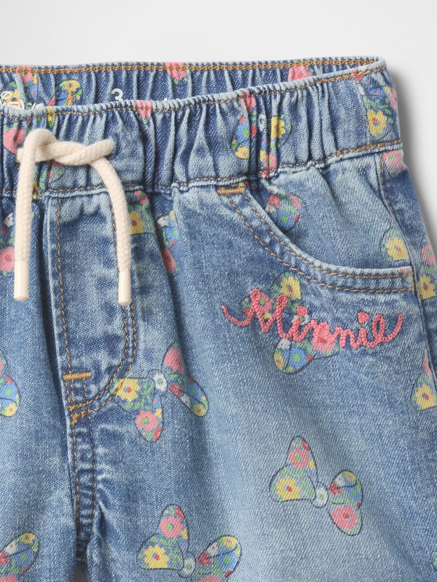 Denim Shorts with Minnie Butterfly Print_2