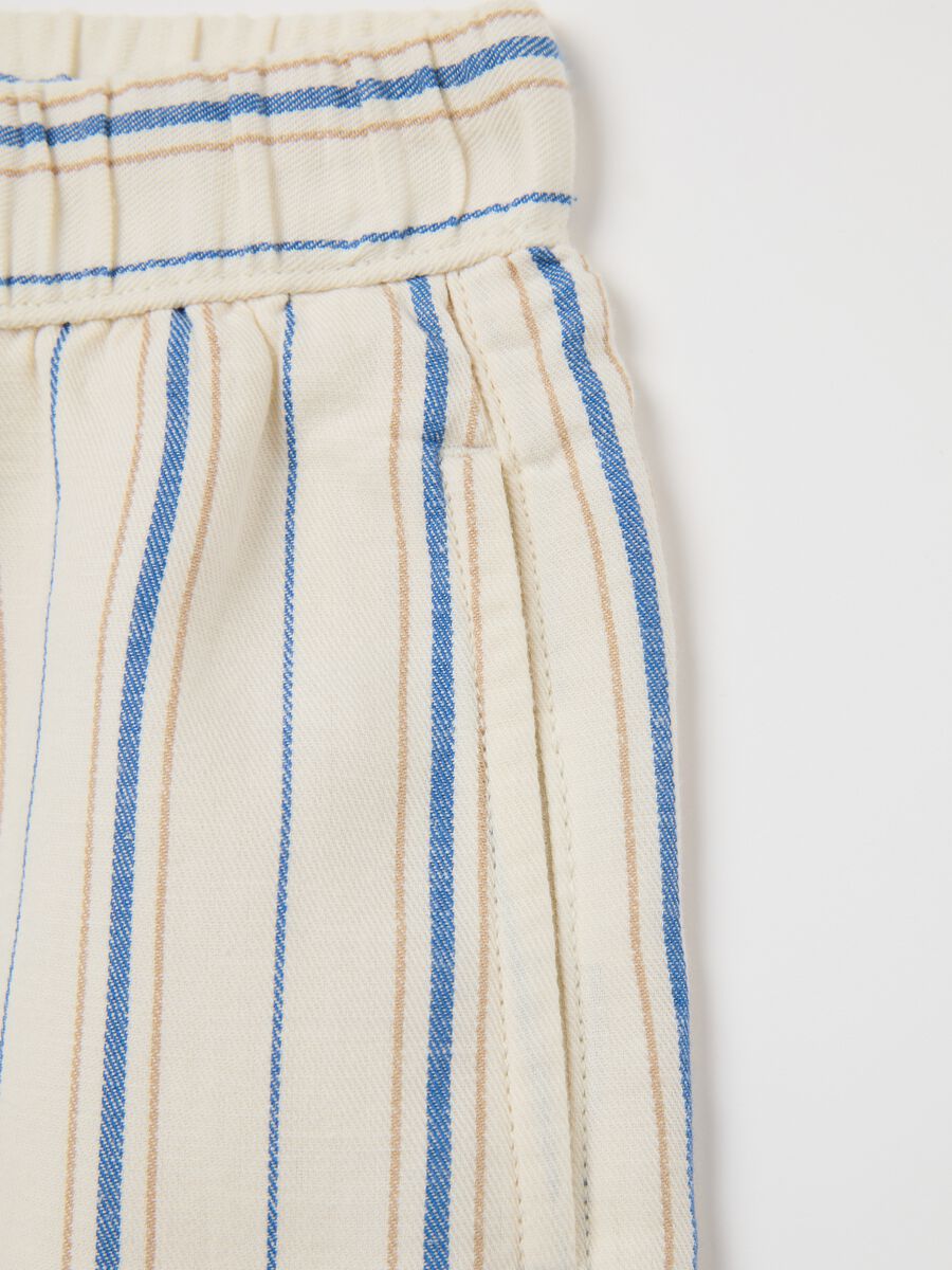 Children's multi-colour cotton blend regular fit shorts with elasticated waist and drawstring_2