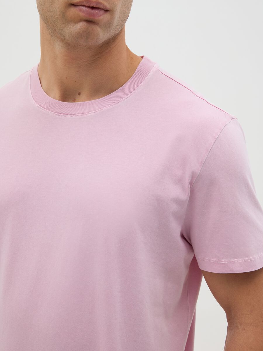 Men’s pink regular fit T-shirt in 100% cotton_2