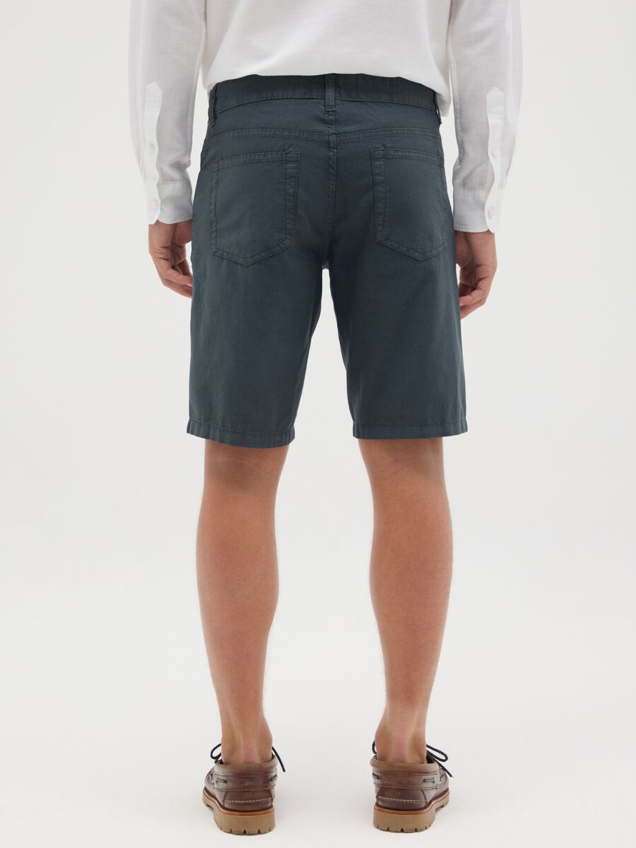Men's Regular Fit Blue Cotton Shorts_3