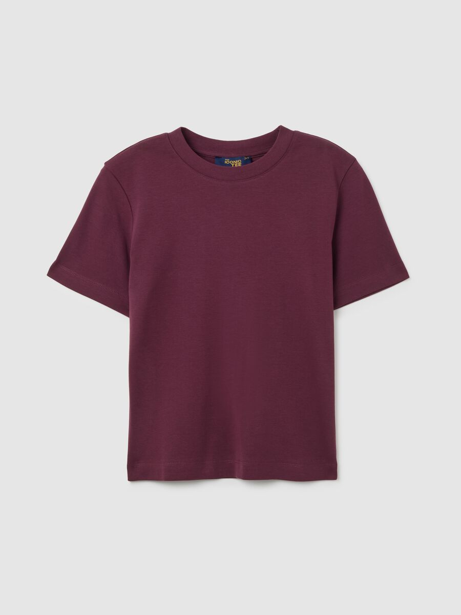 Purple pure cotton regular fit T-shirt_4