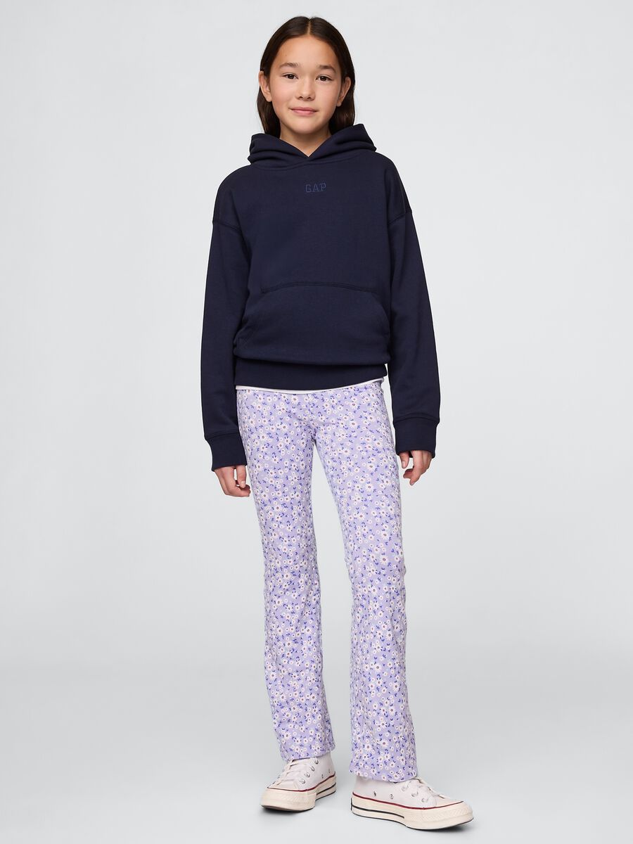 Purple Floral Bootcut Trousers_0