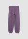 Girls' Purple Jogger Trousers in Pure Cotton with Print_1