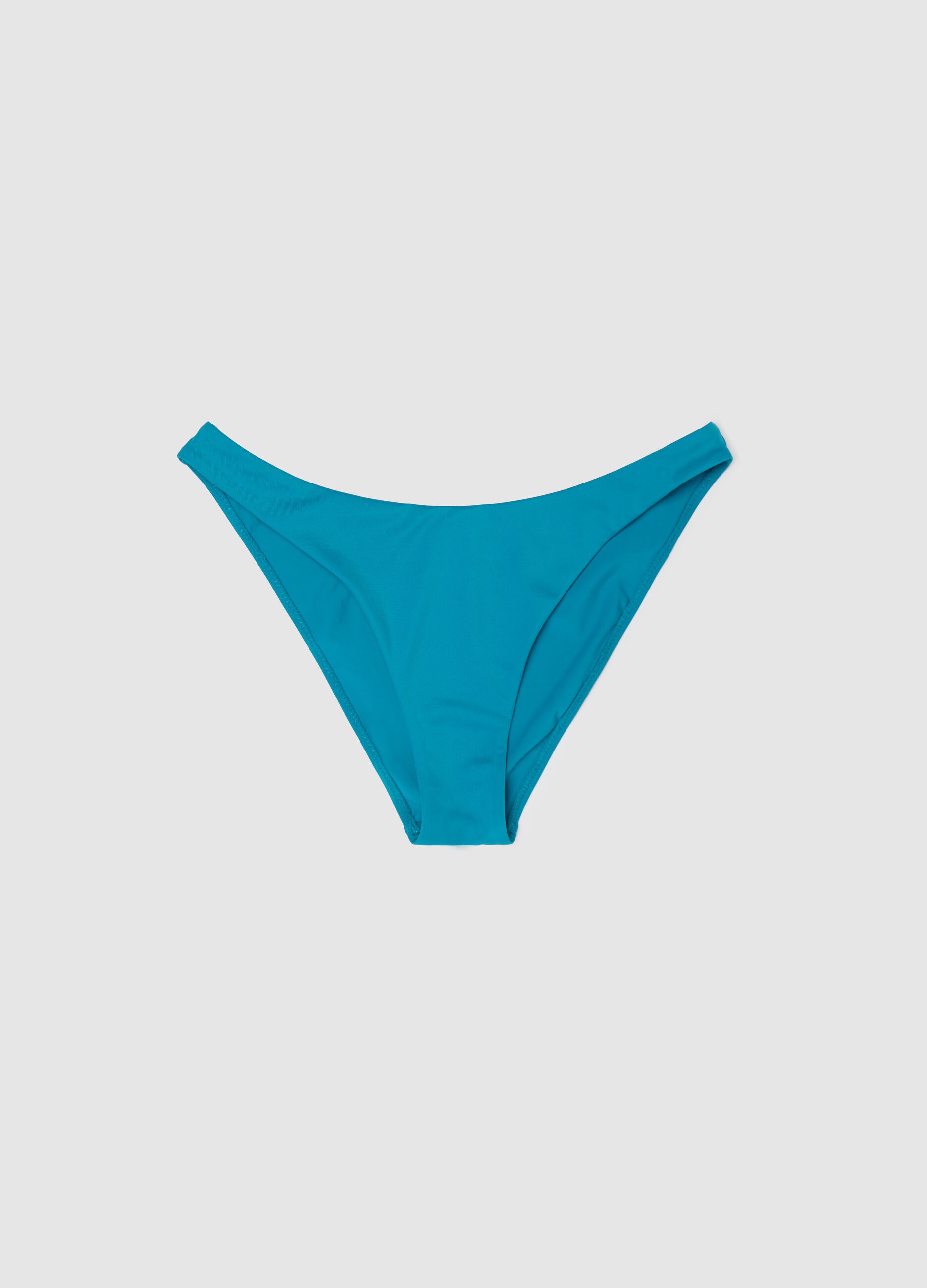 Slip bikini da donna in tessuto elasticizzato azzurro