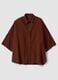 Brown pure cotton oversized shirt_0
