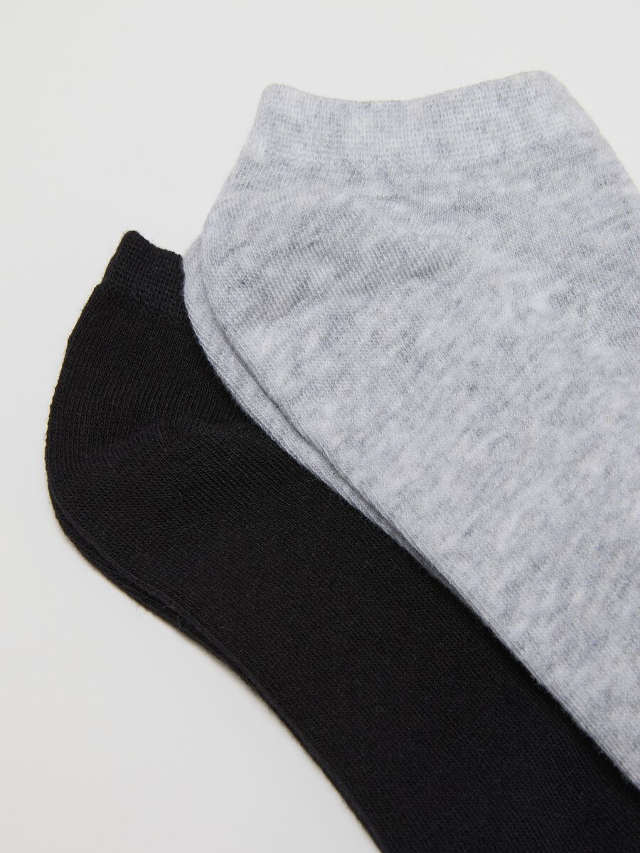 Multicolor Short Socks Tripack in Stretch Cotton Blend_2