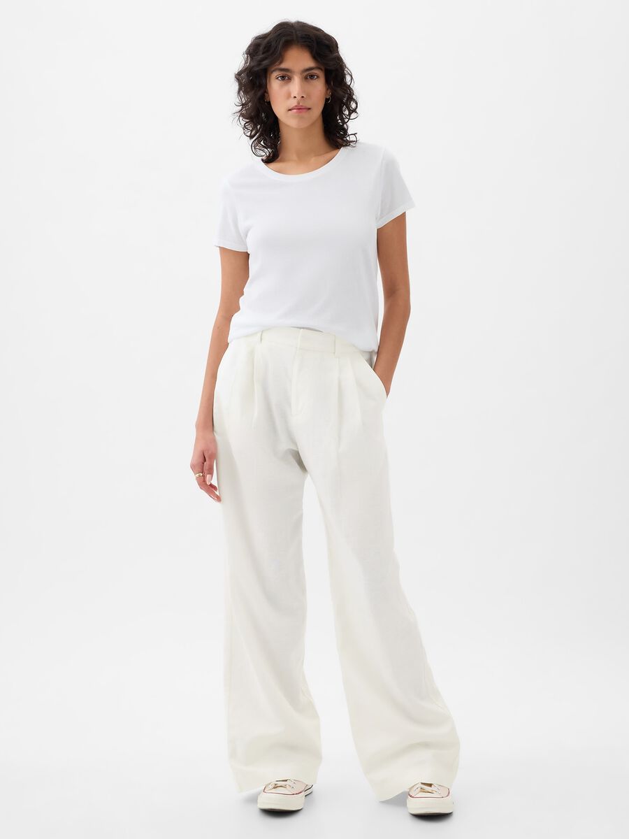 Wide-leg trousers cotton and linen_0