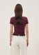 Purple stretch-cotton T-shirt with square neckline_3
