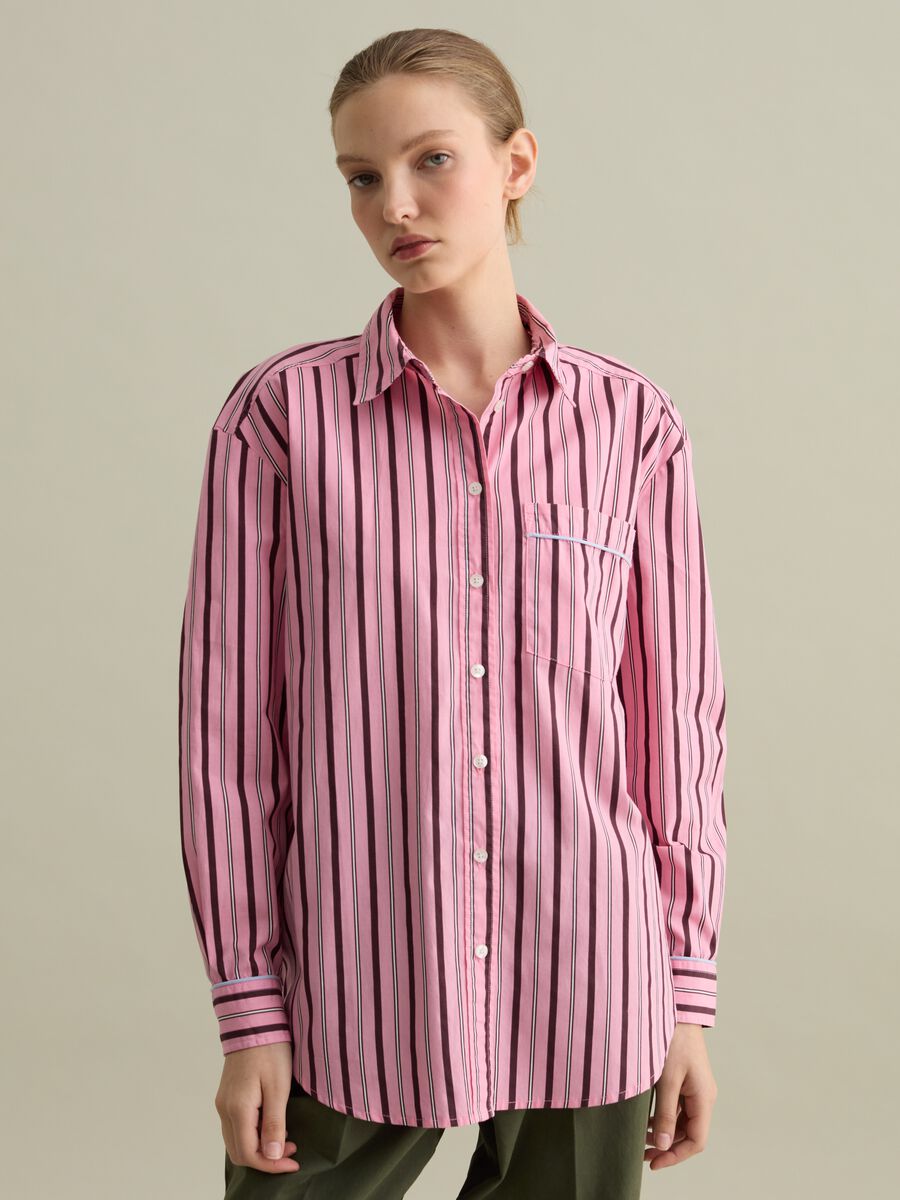 Striped Oxford shirt with pocket_0