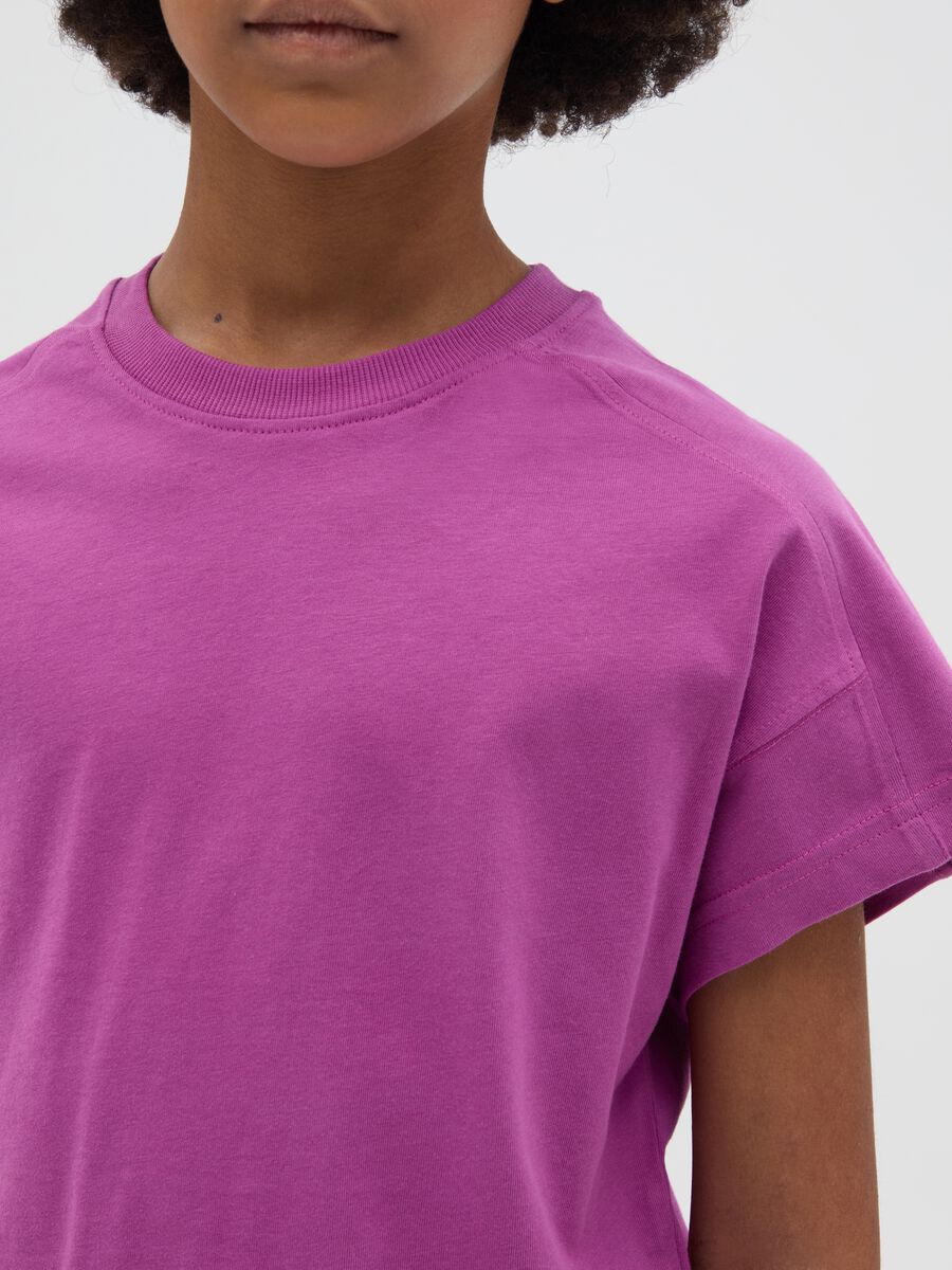 OVS Kids Purple T-shirt in Organic Cotton_2