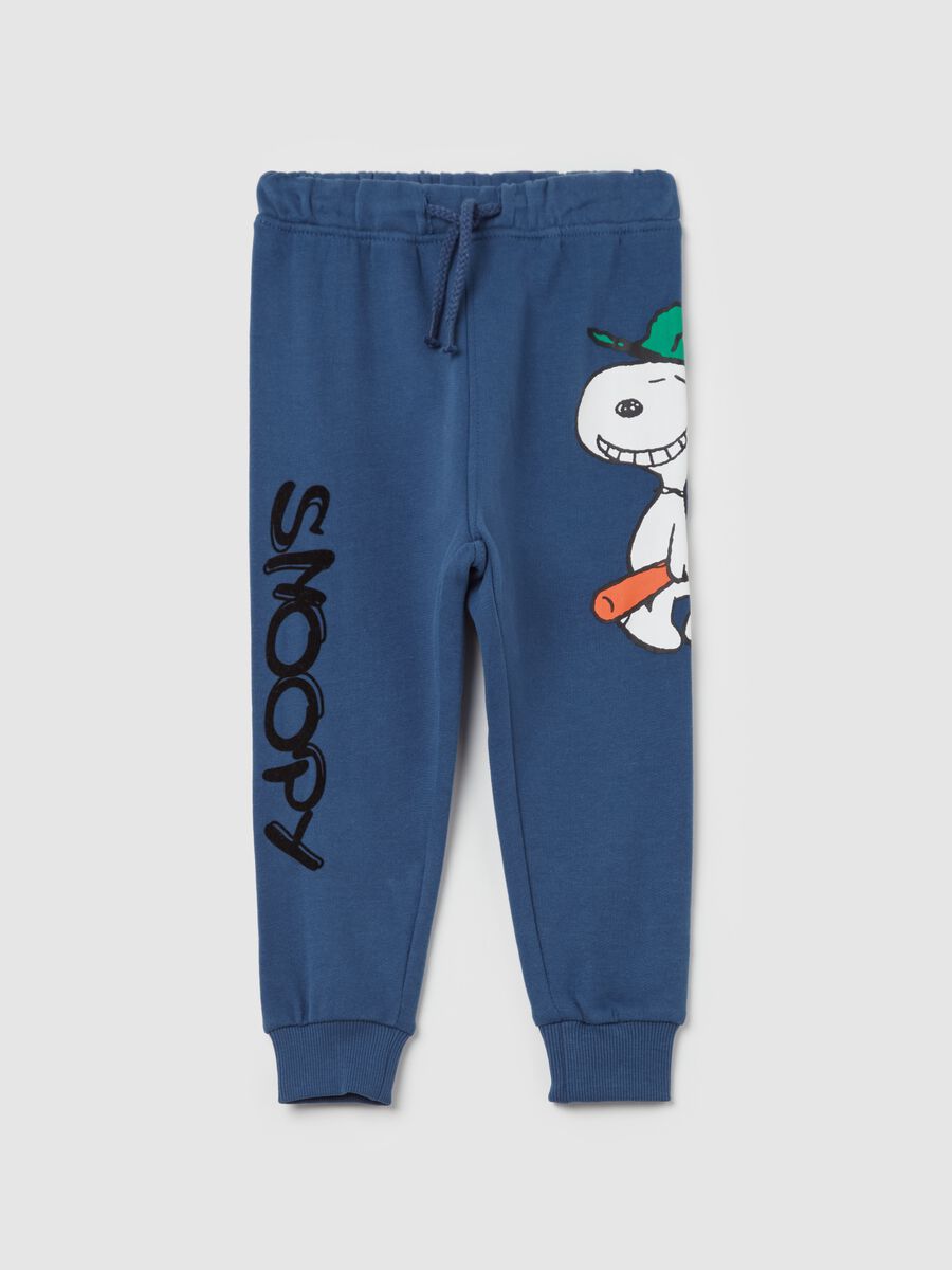 Joggers with drawstring and Snoopy print_0