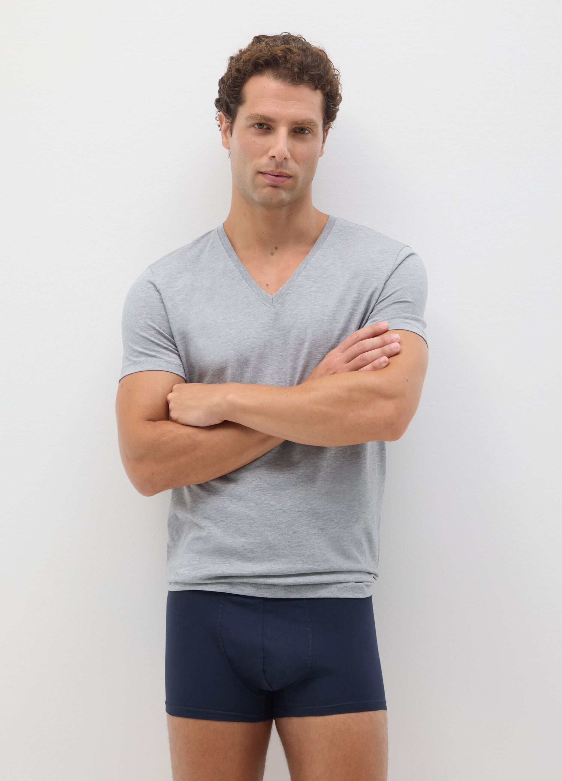 Regular fit blue pure cotton boxer set