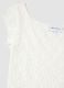 White slim fit cotton blend T-shirt with perforated design_5