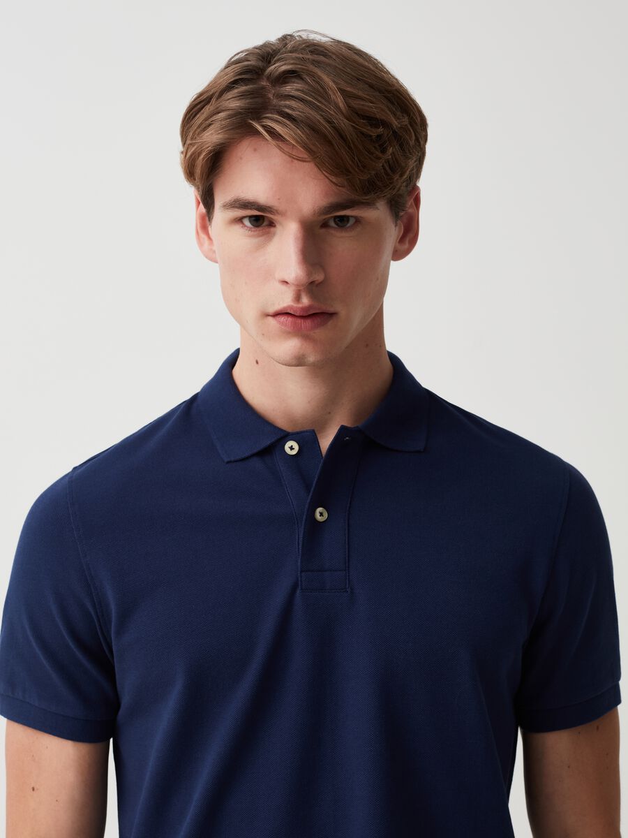 Organic cotton pique polo shirt_1