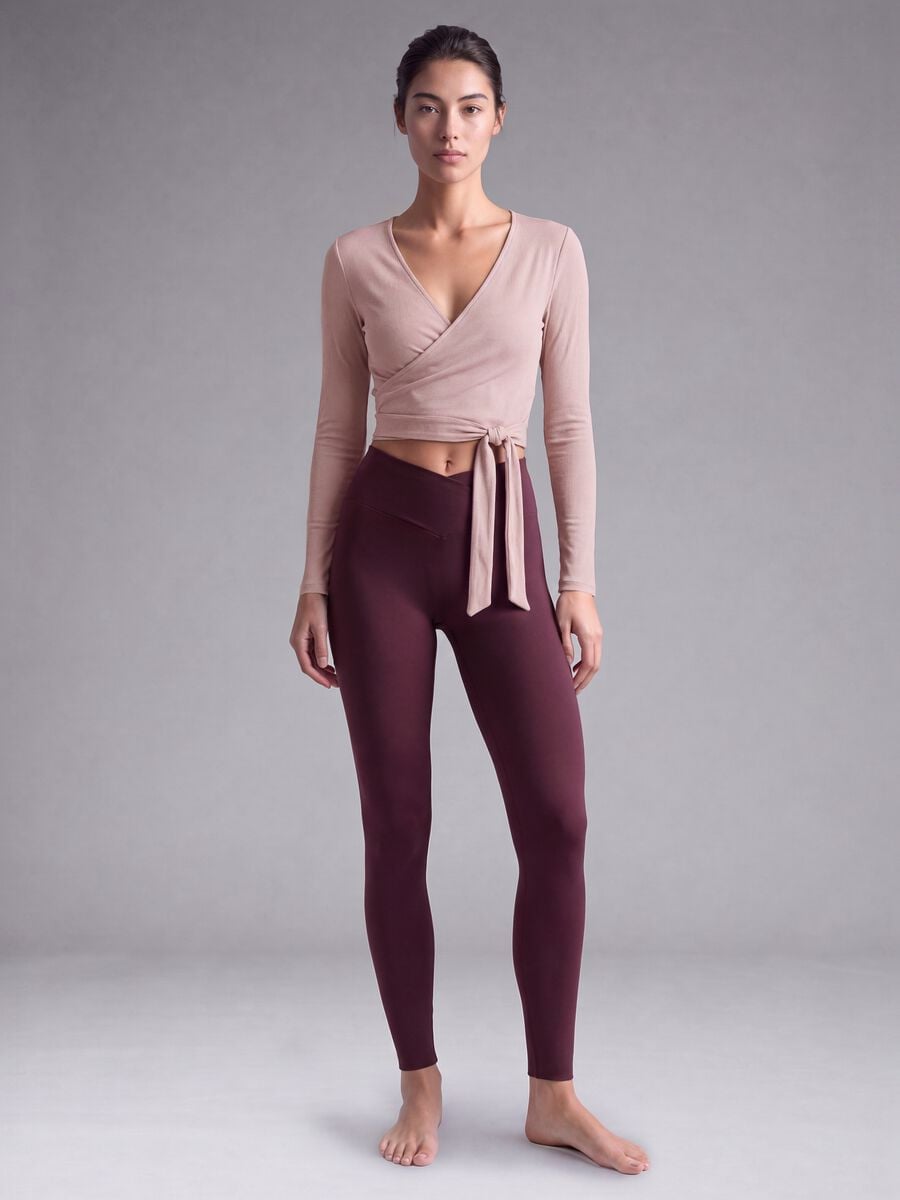 Purple slim leggings in stretch fabric with regular-rise waist &ndash; ALTAVIA STUDIO_1