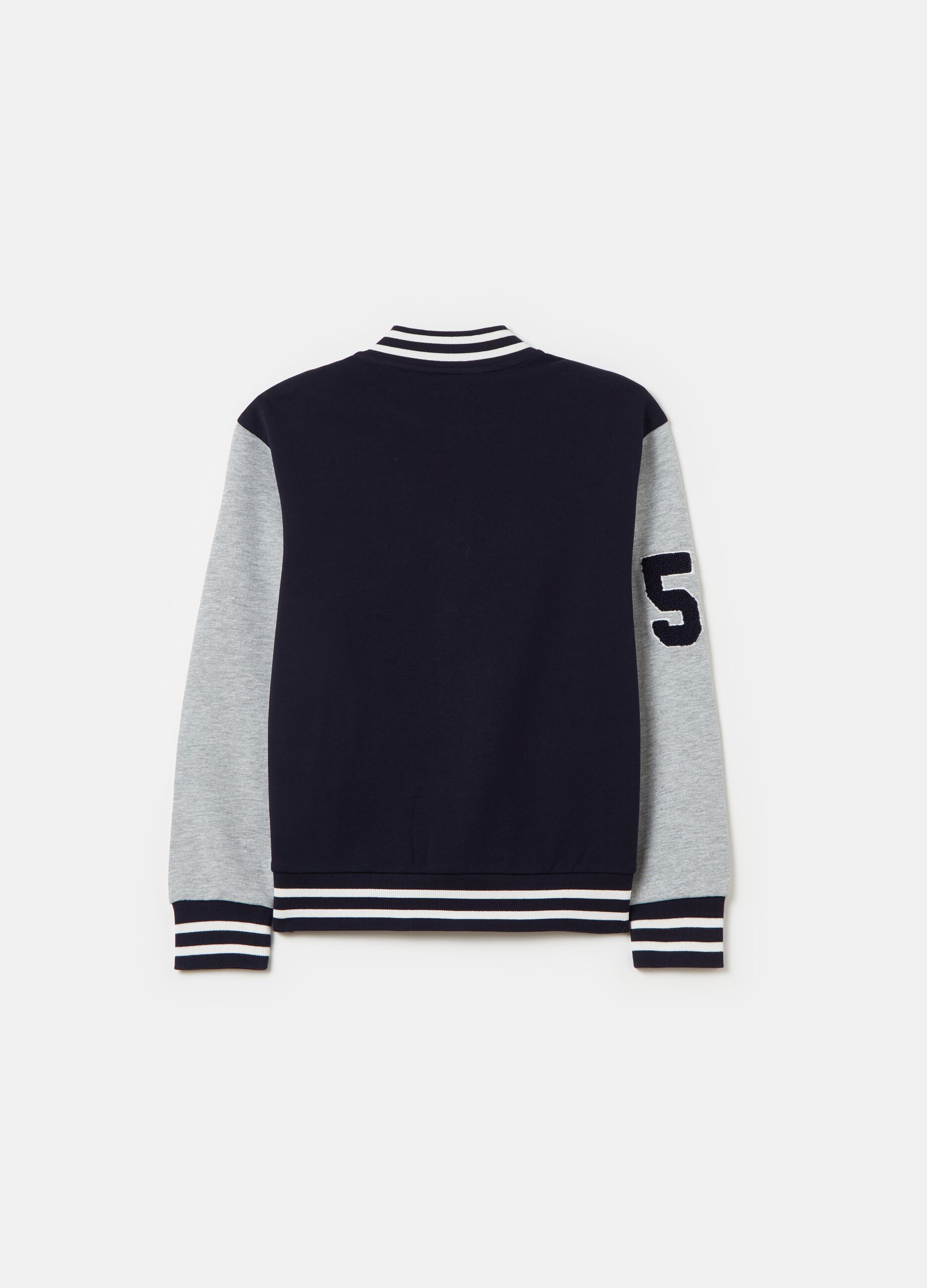Felpa varsity in French Terry con patch