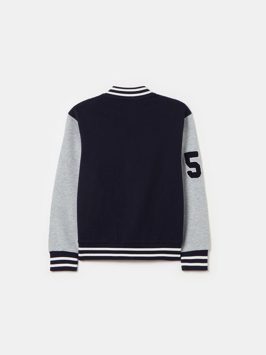 Felpa varsity in French Terry con patch_1