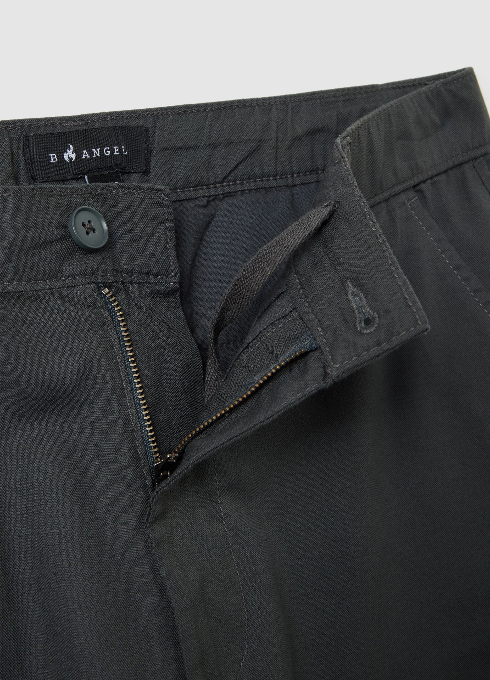 Bermuda da uomo in misto cotone nero relaxed fit