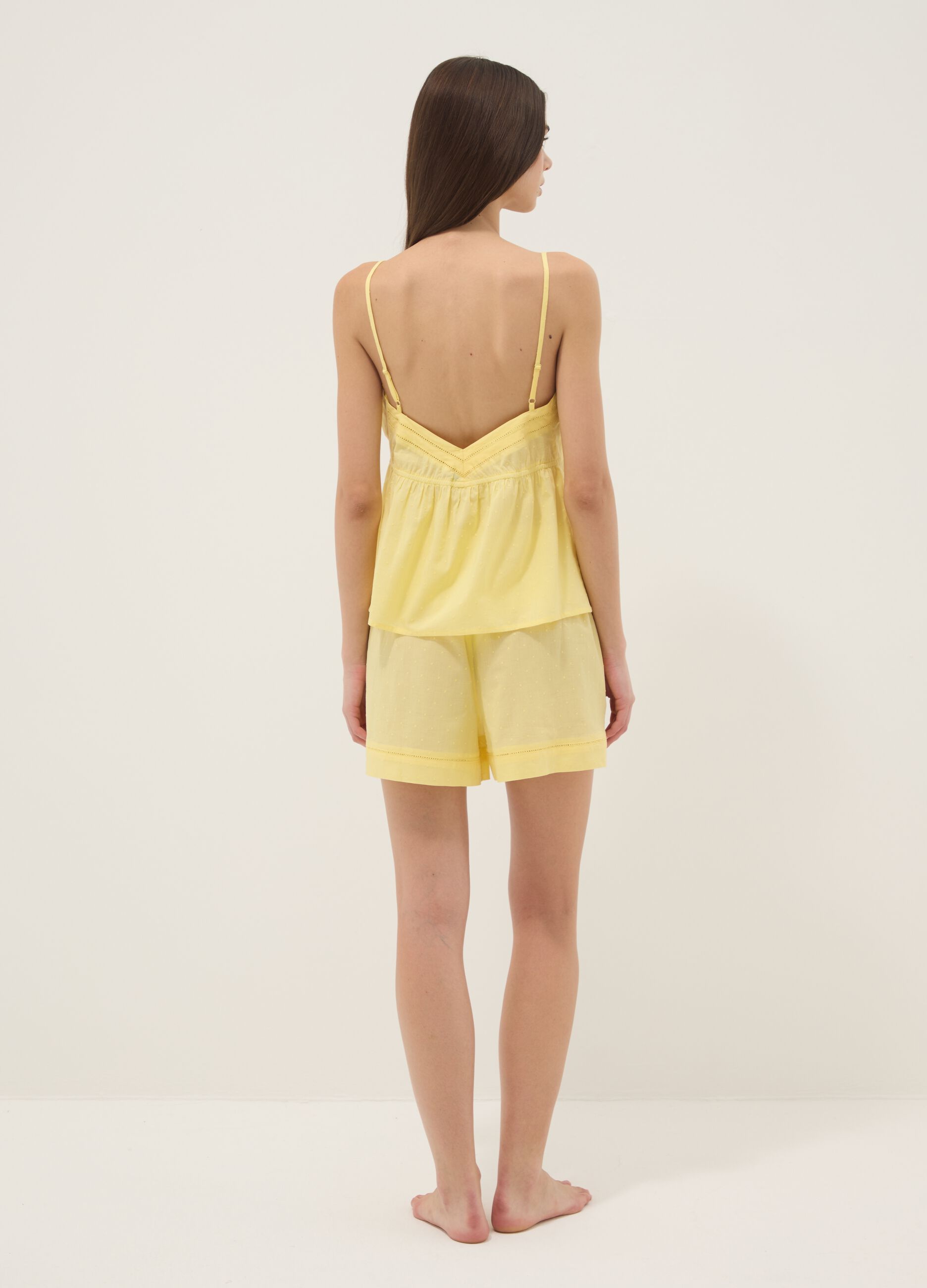 Pigiama giallo in puro cotone regular fit