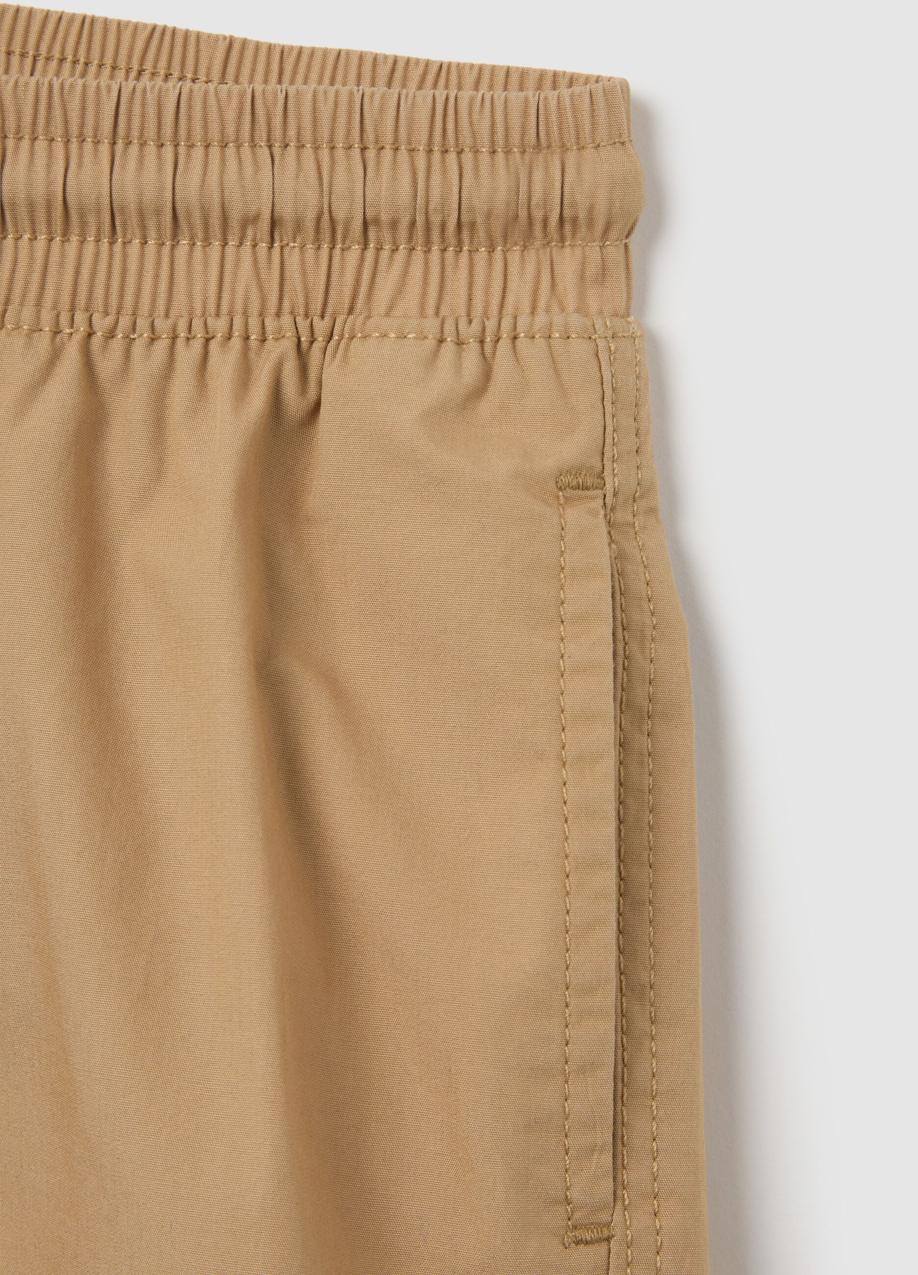 Children's beige cotton regular fit shorts