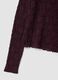 Purple perforated stretch top with stand-up collar_1