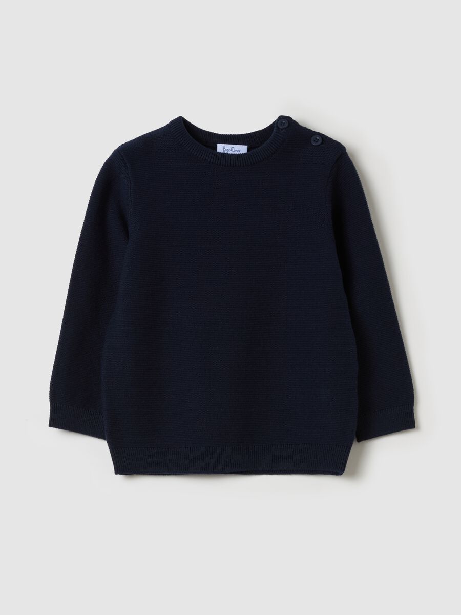 Solid colour cotton pullover_0