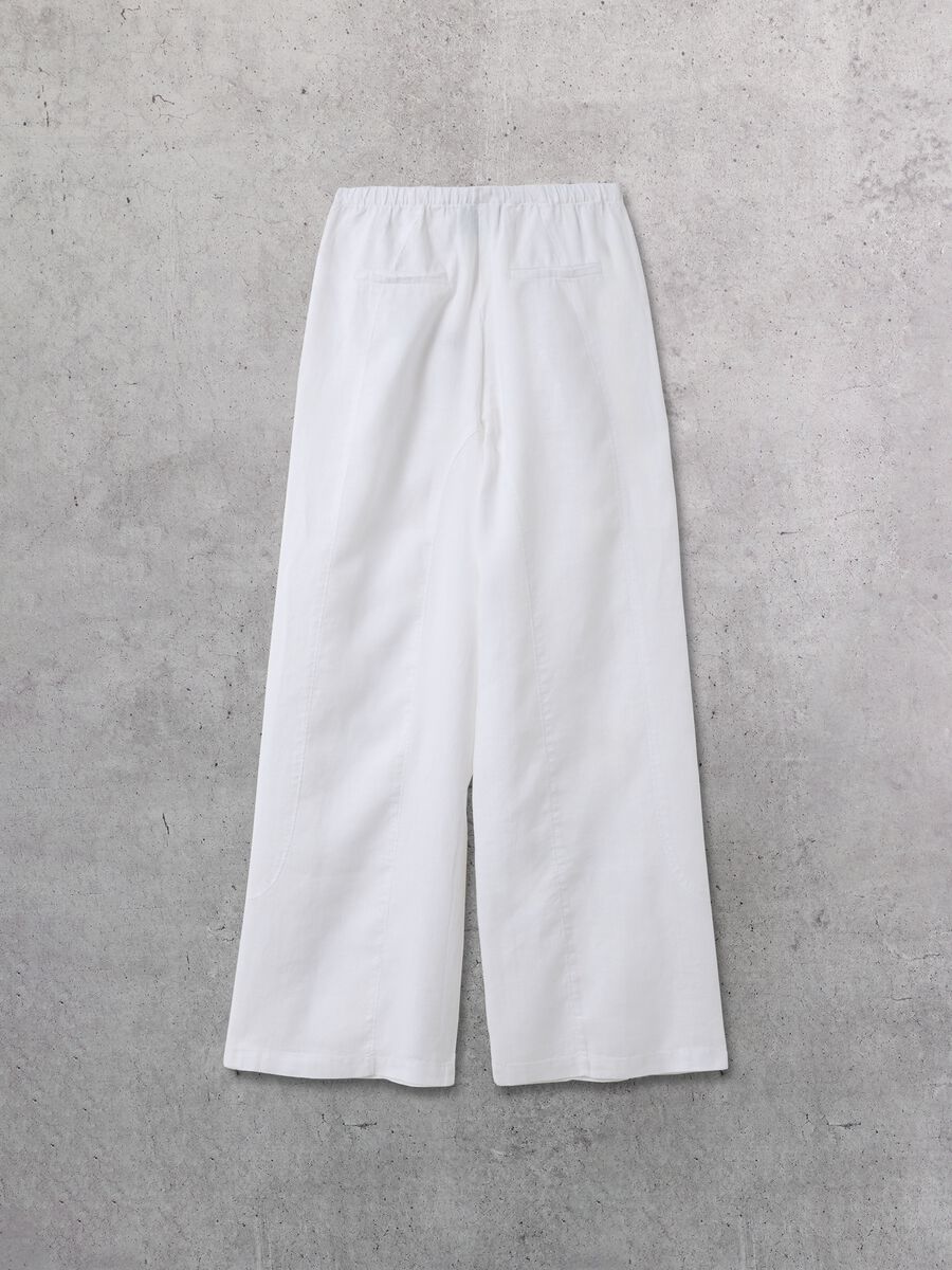 100% Linen Wide-Leg Trousers White_7