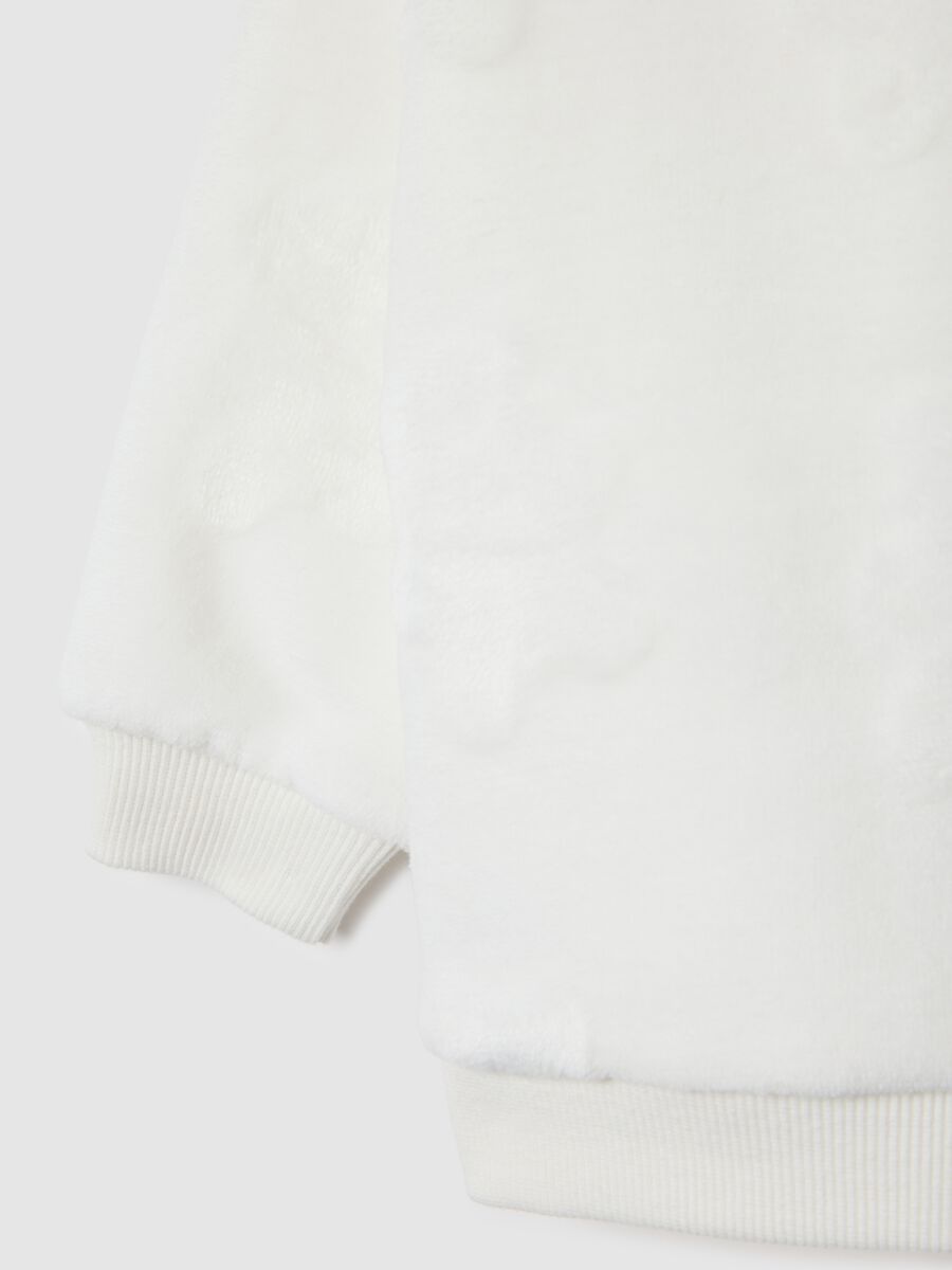 White regular fit baby jumper with round neckline_2