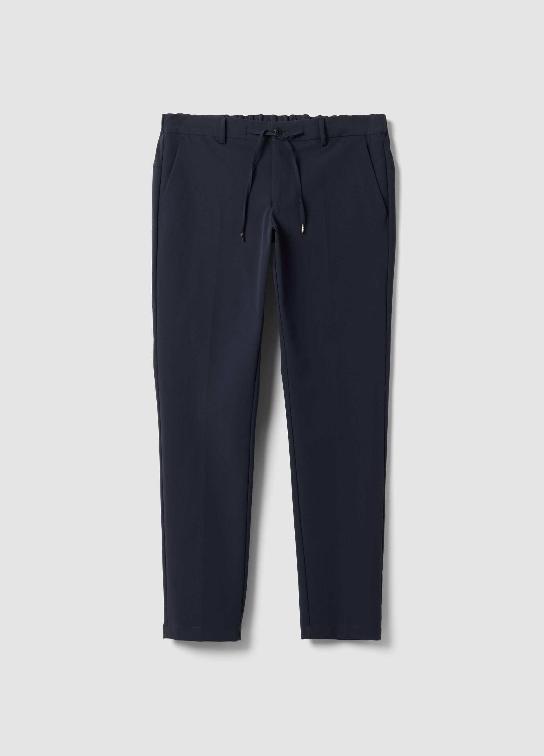 Blue stretch-fabric chino trousers