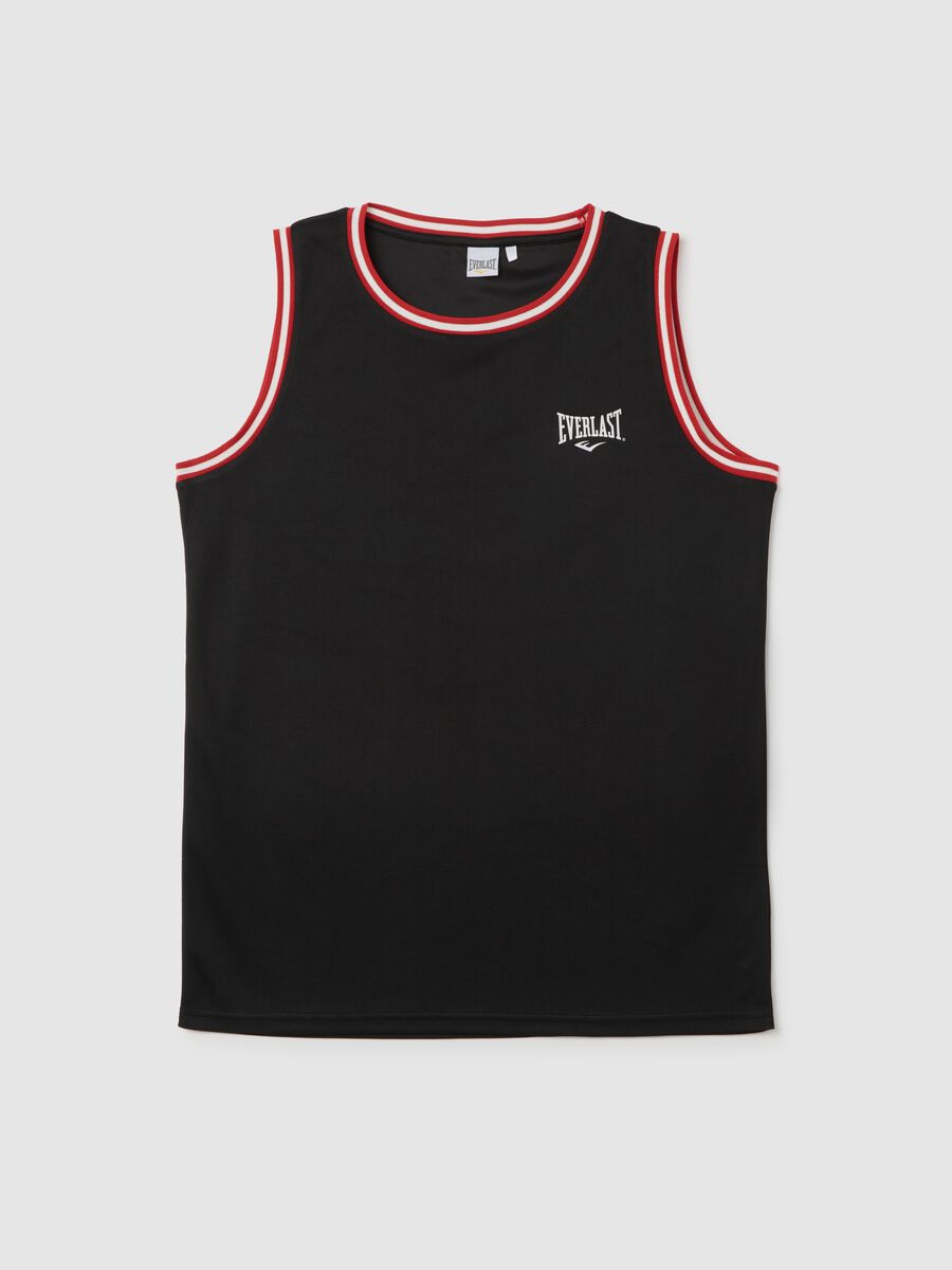 Black Polyester Everlast Tank Top_4