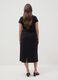 Black midi dress in stretch cotton with side knot_3