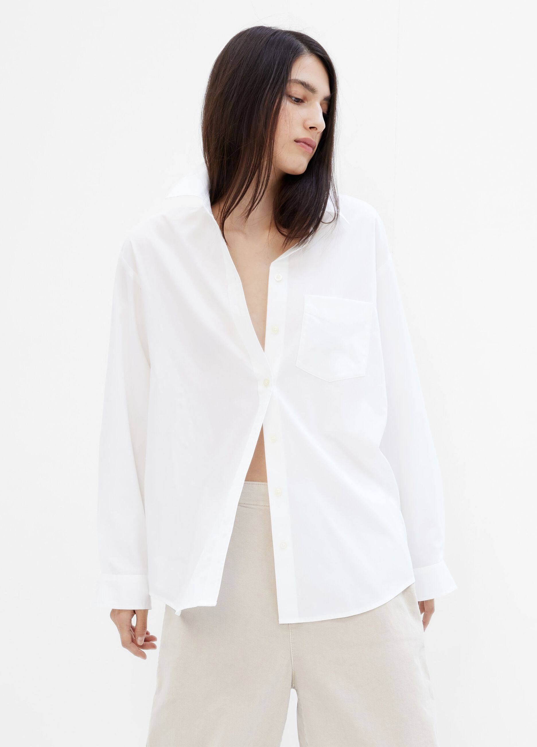 Cotton poplin oversized shirt